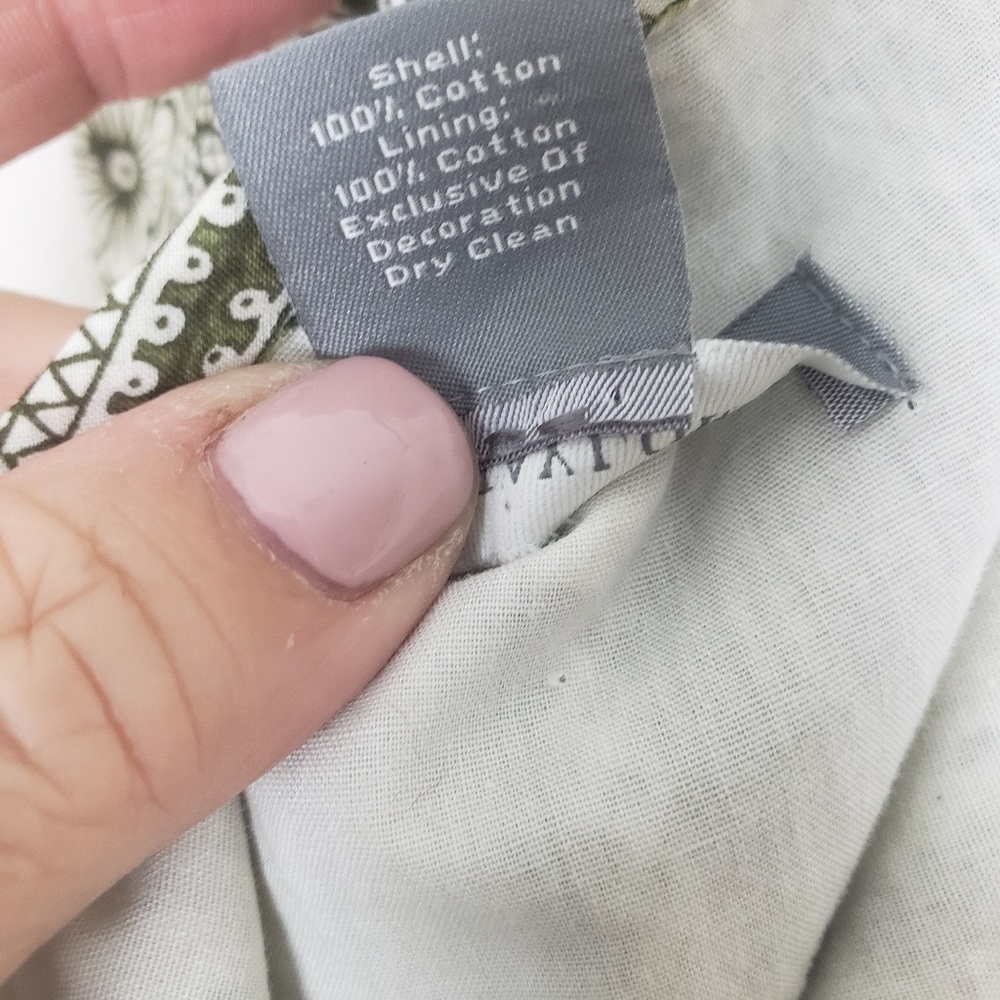Ann Taylor green and cream cotton skirt D6 - Picture 5 of 5